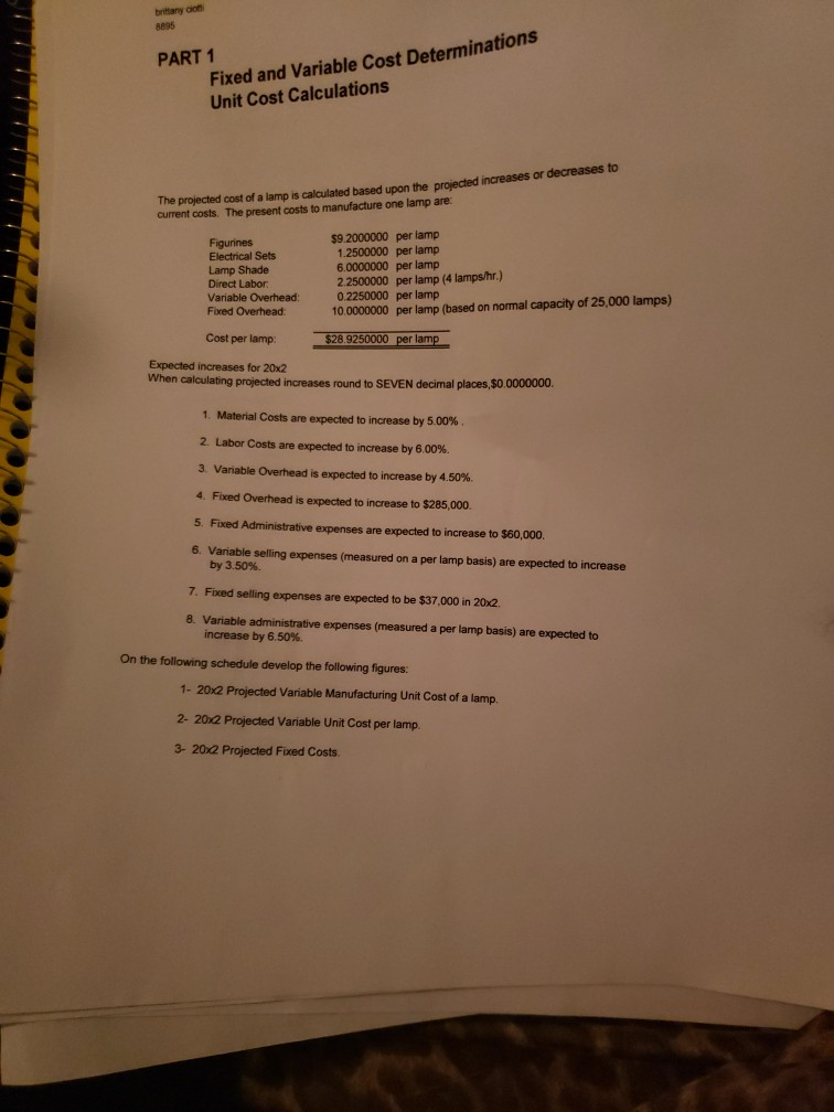 and they have requested that you based on the following assumptions up