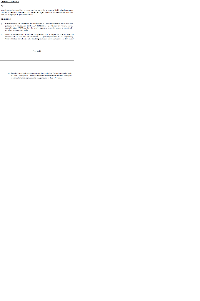 Question 1 (35 marks) Part I IU Caf Group is downsizing.