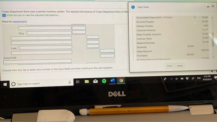 a periodic inventory system. The dis Cok the icon to view the