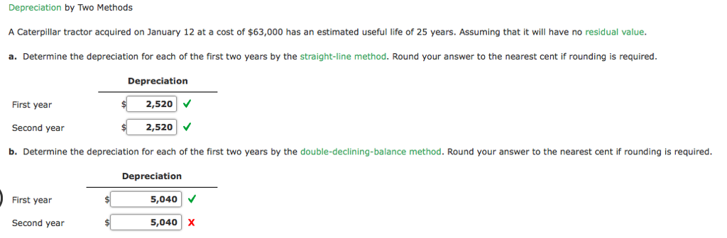 Need help with B please Depreciation by Two Methods A Caterpillar