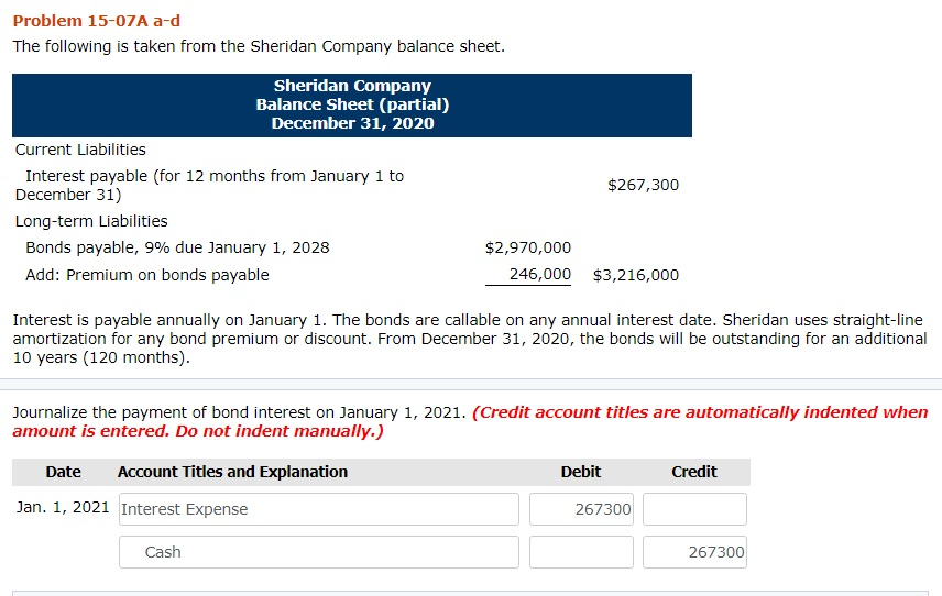 Please complete part c and d with working notes. Problem 15-07A