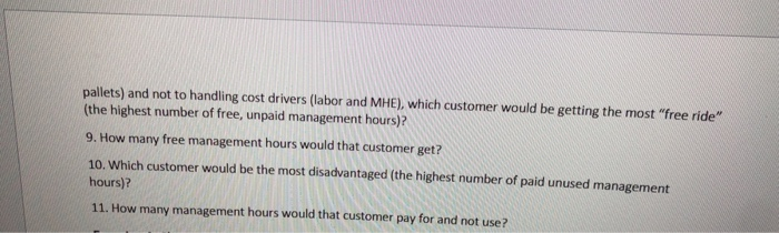 costing Please use table 12.4 on page 355 of the Richards book