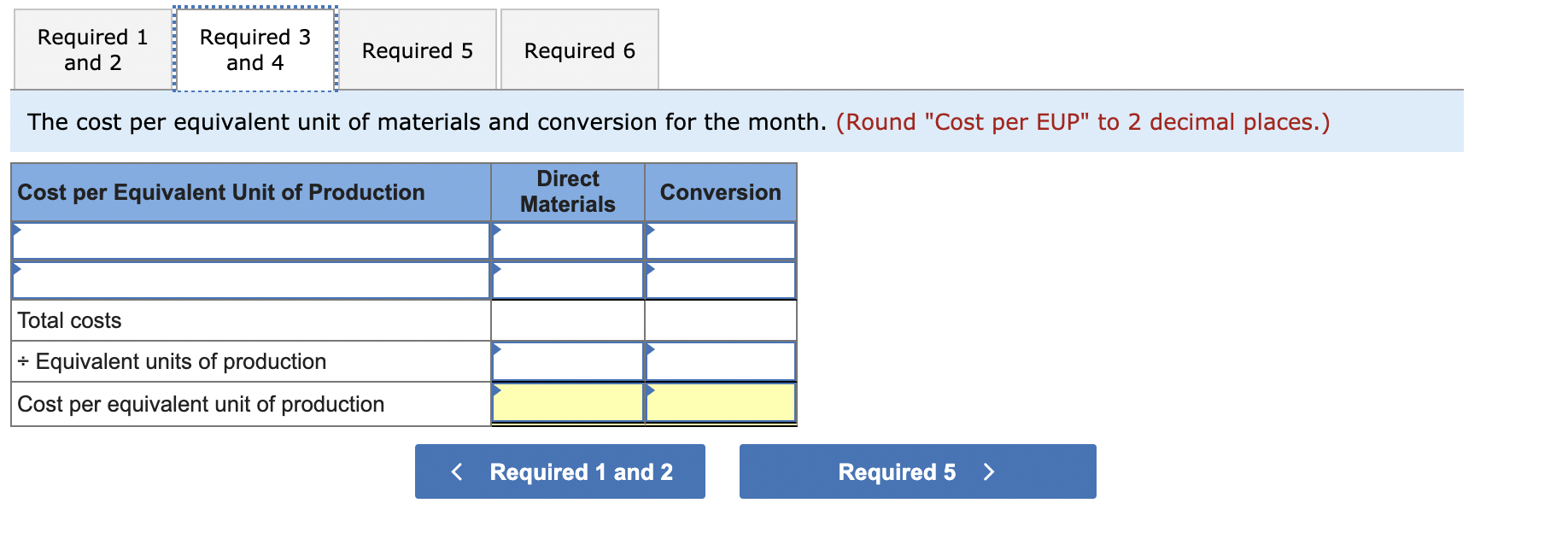 its products. Information for the company's first production process September follows. Assume