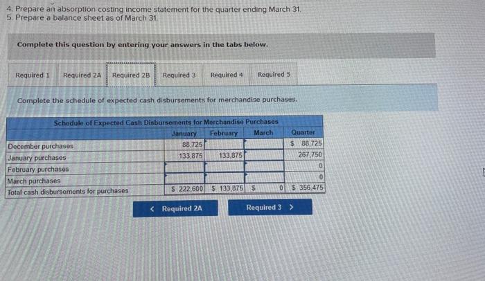 March 31 5. Prepare a balance sheet as of March 31. Complete
