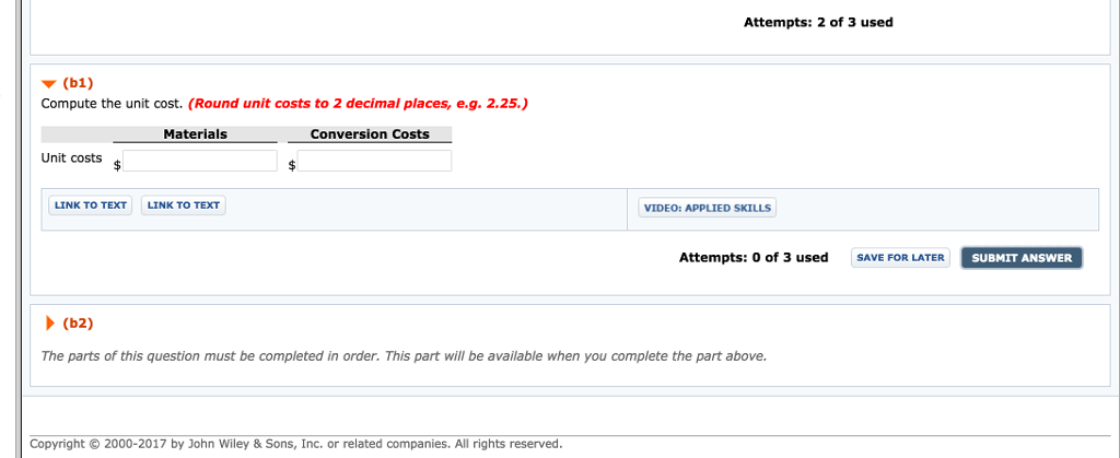 Company uses a process cost system to accumulate costs in its Application