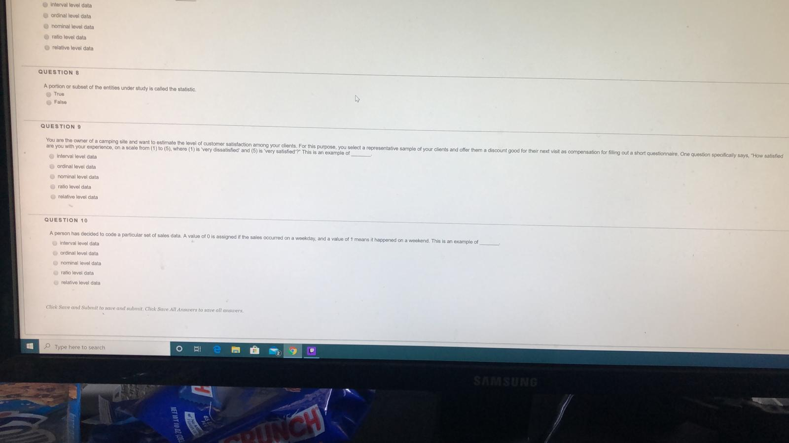 interval lovel data ordinal level data nominal level data ratio level