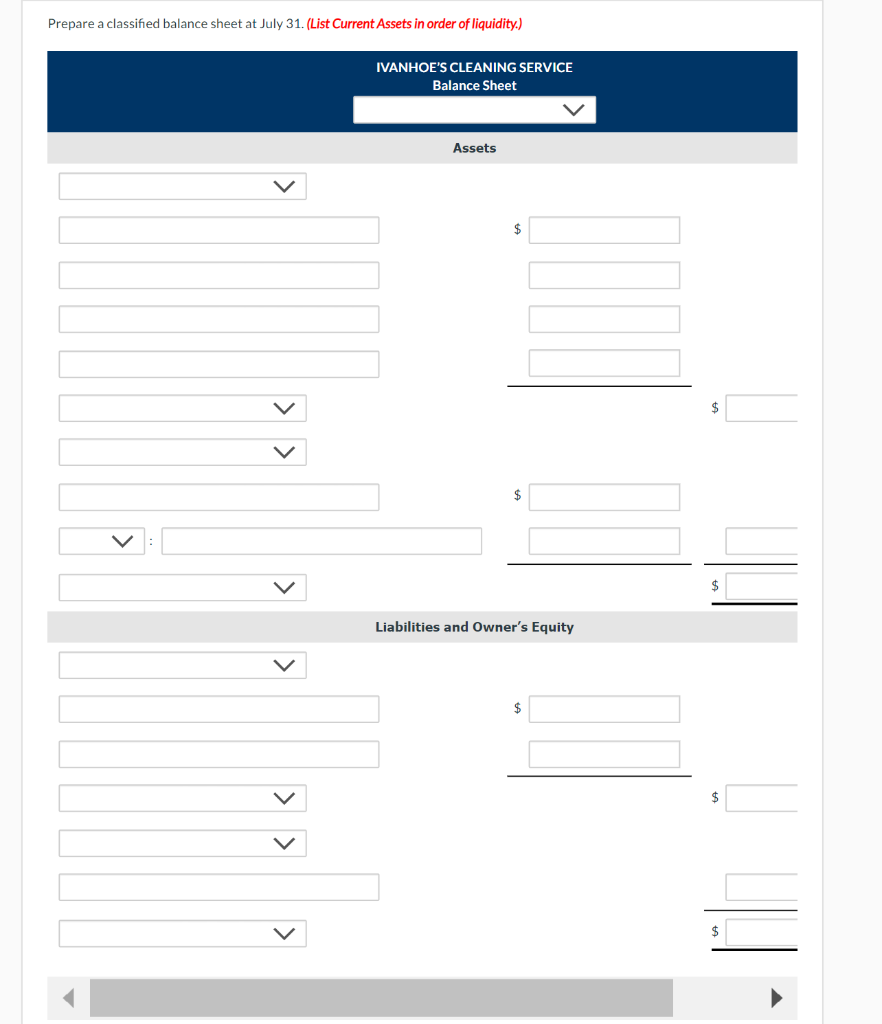3 Purchased cleaning supplies for $2,300 on account. 5 Paid $1,920 cash