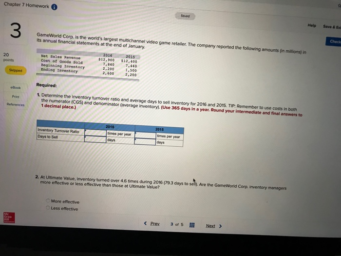  Chapter 7 Homework Saved Help Save & Ex 3 st multichannel