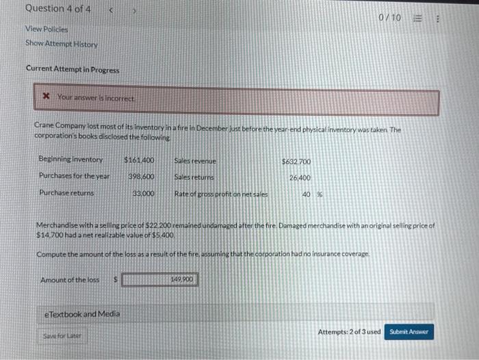 Ch8 Relative Sales Value & Gross Profit Method Q4 View Policies Show