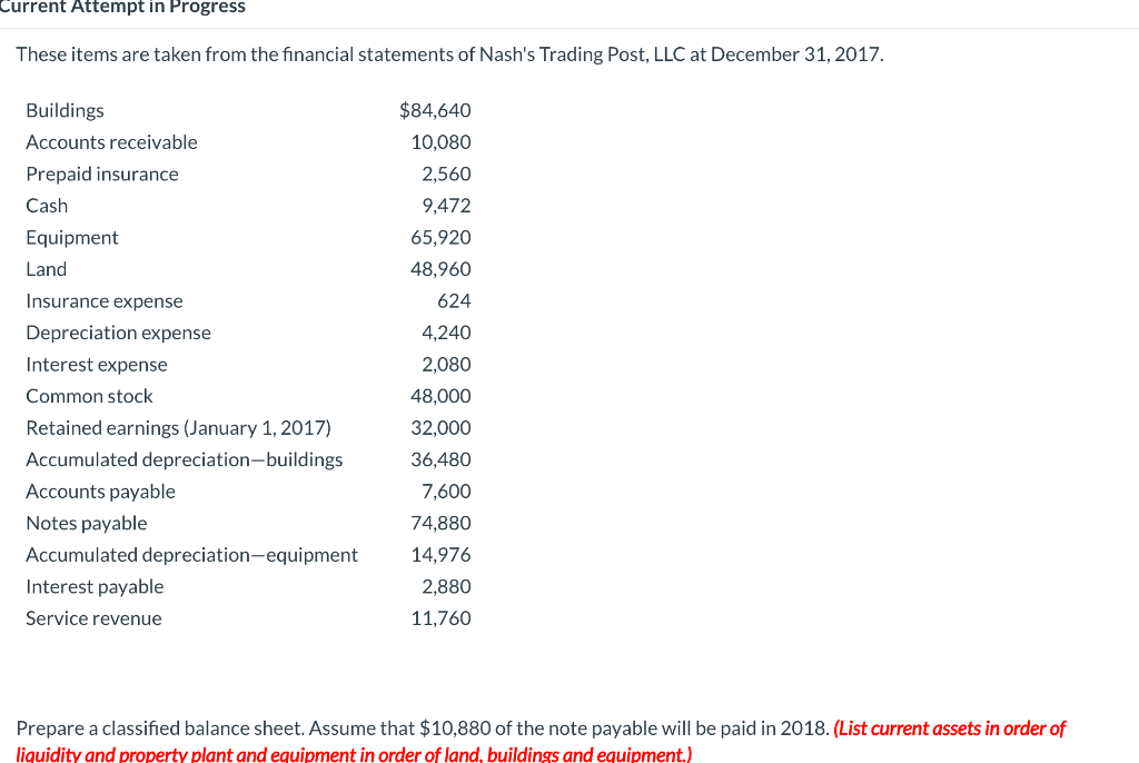  Current Attempt in Progress These items are taken from the financial