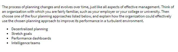 The process of planning changes and evolves over time, just like