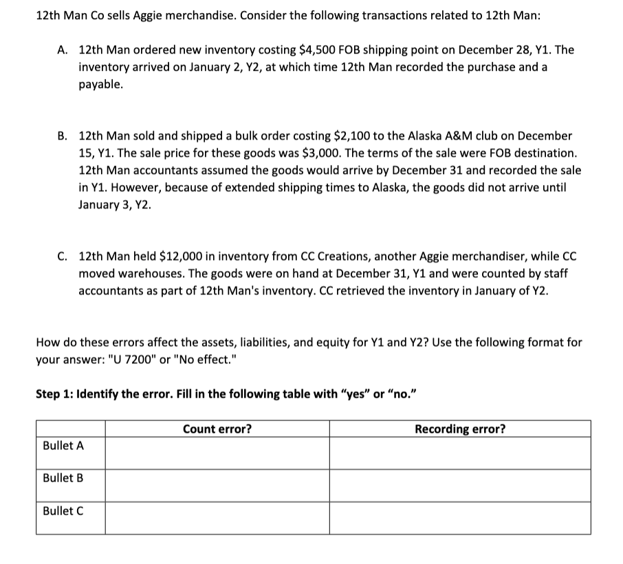 Step 2: Write out correct and recorded journal entries for each