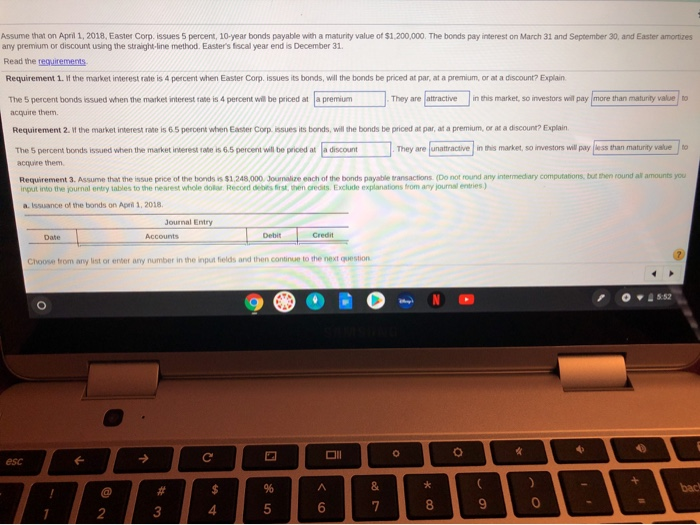  Assume that on April 1, 2018, Easter Corp. issues 5 percent,