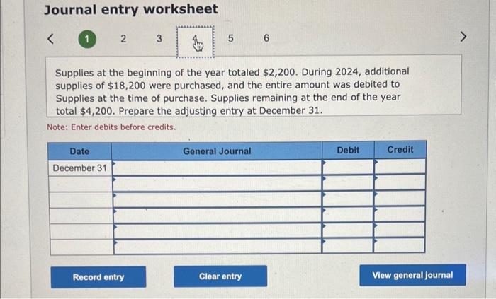 on July 1. Prepare the adjusting entry at December 31. Note: Enter