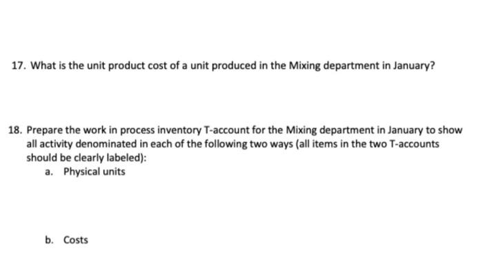 Co. makes bread using three departments (Mixing, Baking, and Packaging). It uses