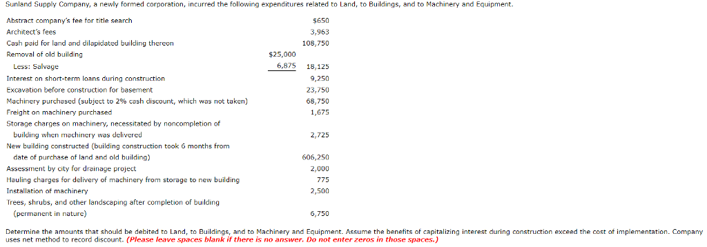 Please provide a detail solution for this question. Thank you! Sunland