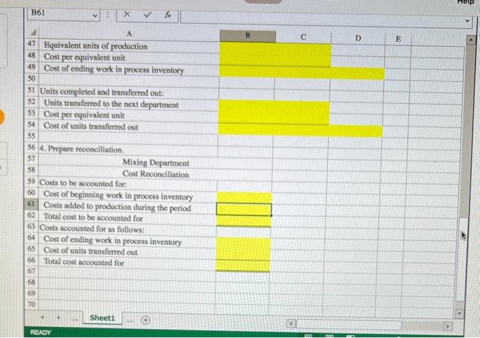 month of July. The Controller has asked you prepare a cost reconcillation