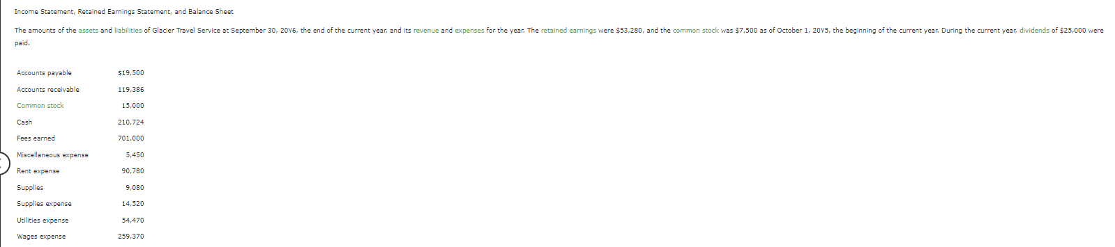 Answer will rate great! thanks Income Statement, Retained Earnings Statement, and Balance