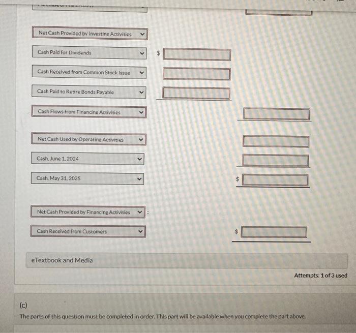 The comparative balance sheet and income statement for Culver as of May