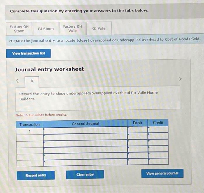 whether overhead is overapplied or underapplied. Exercise 15-14 Adjusting factory overhead LO