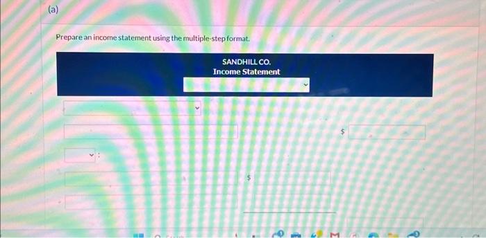 for the month of January 2022. Prepare an income statement using the