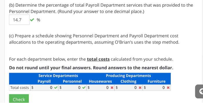 the Personnel and Payroll departments to three retail sales departments, Housewares, Clothing,