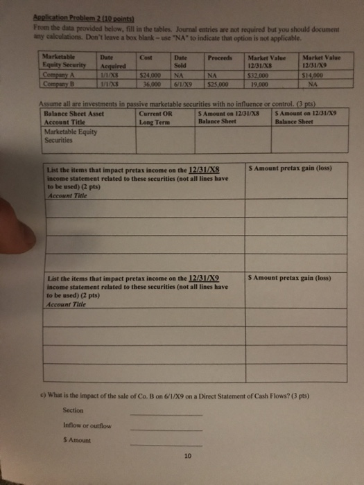  From the data provided below, fill in the tables. Journal entries