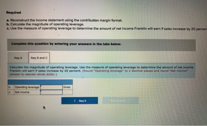 drawn from the records of Franklin Company, a merchandising firm: TRANKLIN COMPANY