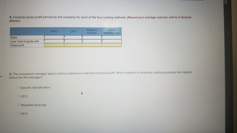 Acquired at Cost 540 units $55 per unit 460 units @ $53
