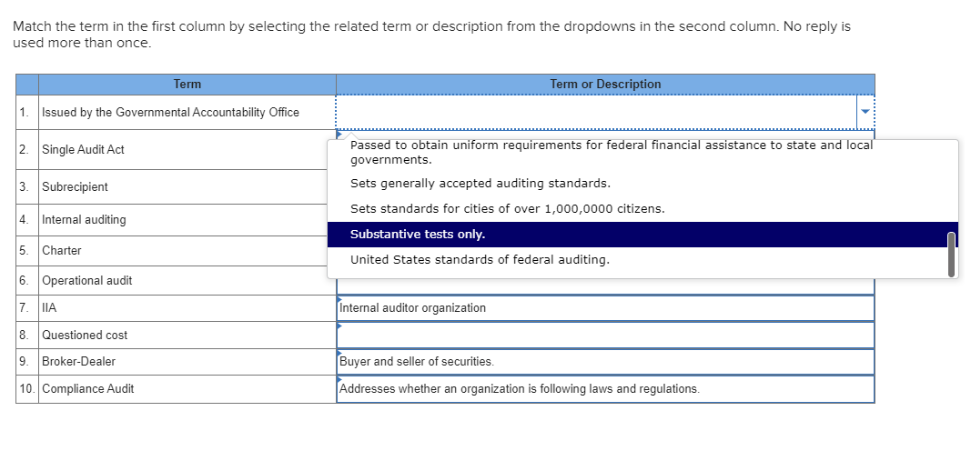 Governmental Accountability Office Single Audit Act 3. Subrecipient A cost that appears