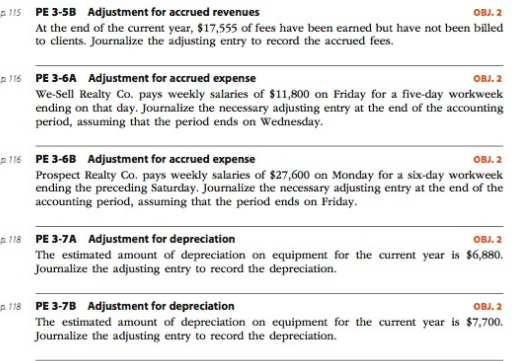 only Need 5B, 6B, and 7B please Adjustment for accrued revenues PE