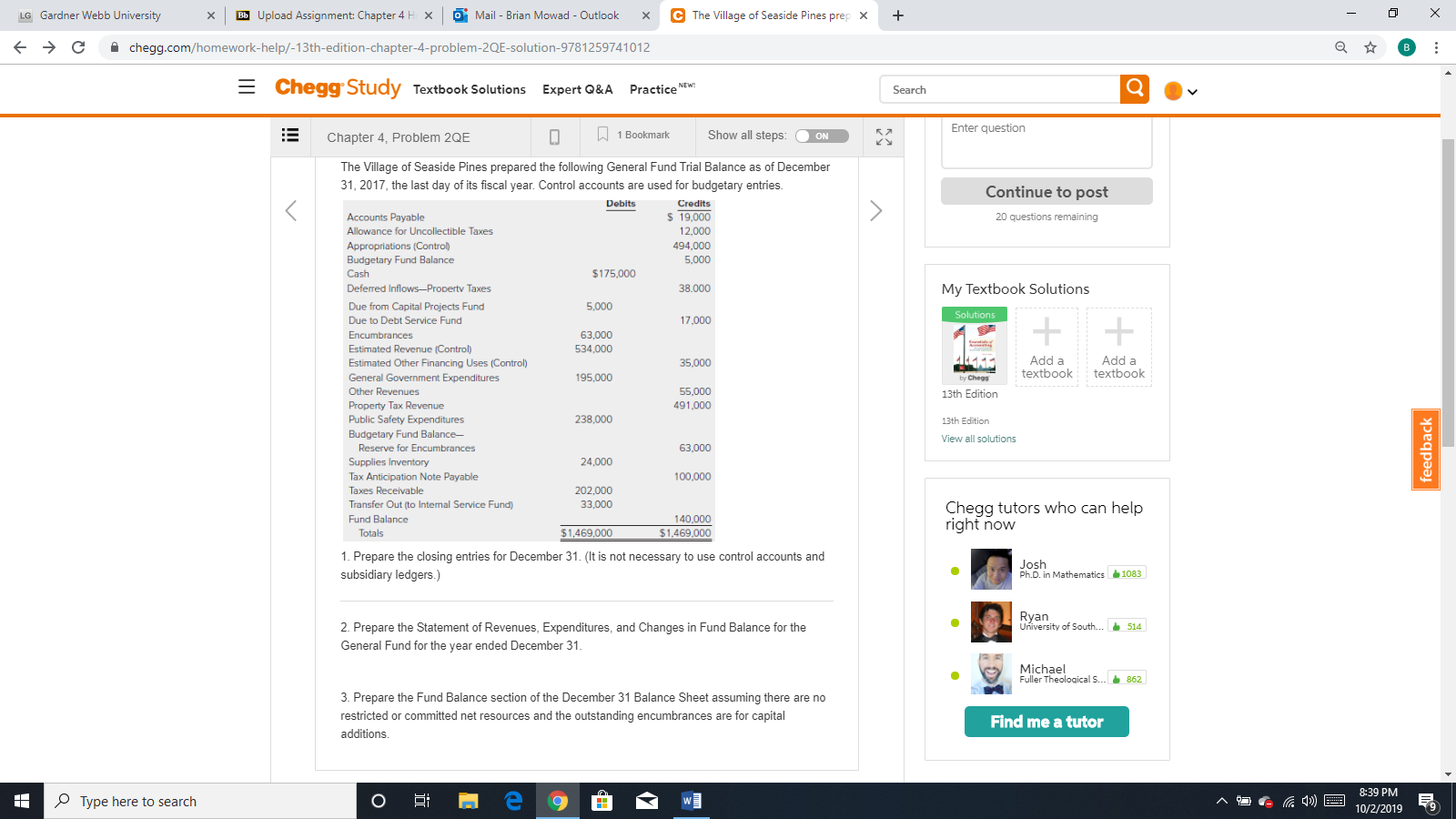LG Gardner Webb University x Bb Upload Assignment: Chapter 4 H