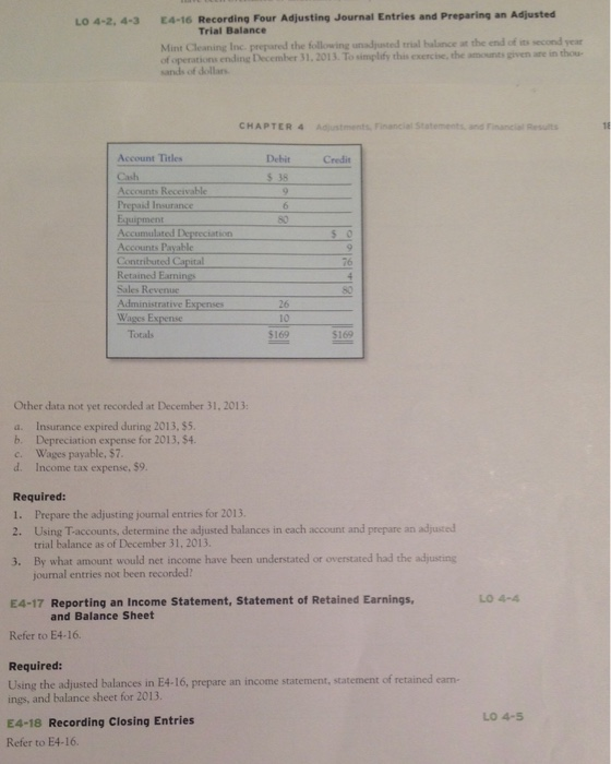  Please answer question E4-17. Please respond with graph or excel format.