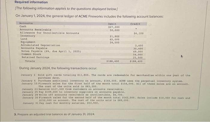  6 (again) looking for all correct answrs Required information [The following