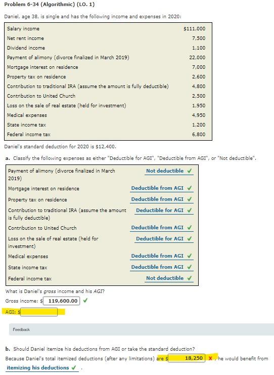 ** I just need the two highlighted parts, please! Problem 6-34 (Algorithmic)
