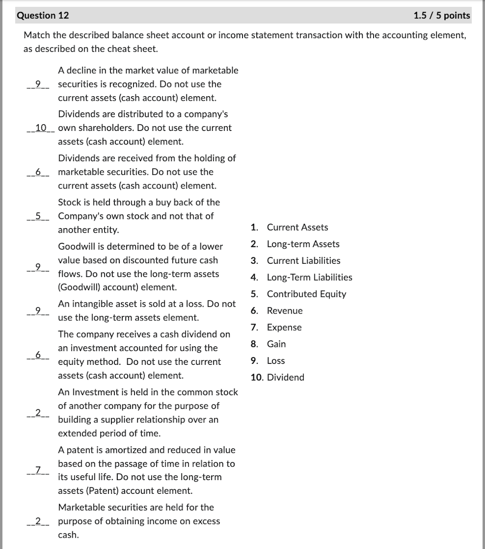 pls help, i got the wrong answer for the following questions Match