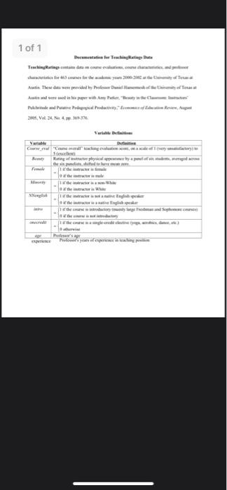 is the population equation? b. What is the regression equation? c. Is