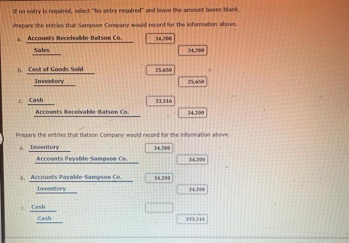 terms 2/15, net 45. b. The cost of the goods sold is