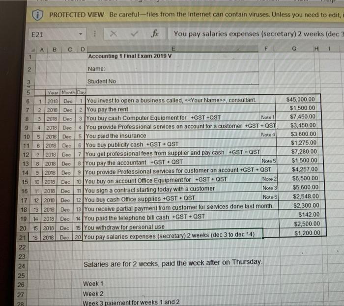  please do it on excel i PROTECTED VIEW Be careful--files from