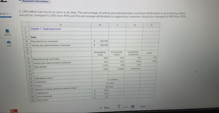 please help 3. Office Mart has found an error in its data.