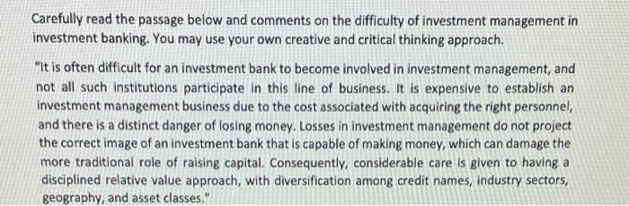  Carefully read the passage below and comments on the difficulty of