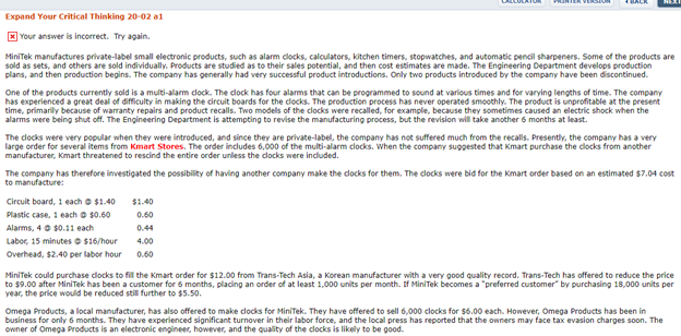  Expand Your Critical Thinking 20-02 01 23 Your answer is incorrect.