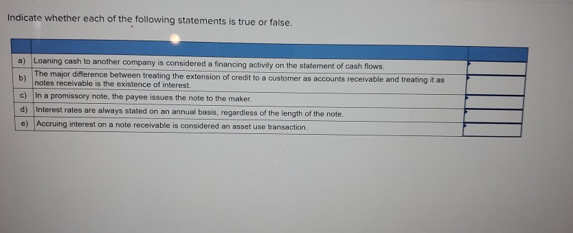 CAN YOU PLEASE HELP ME SOLVE THIS Indicate whether each of the