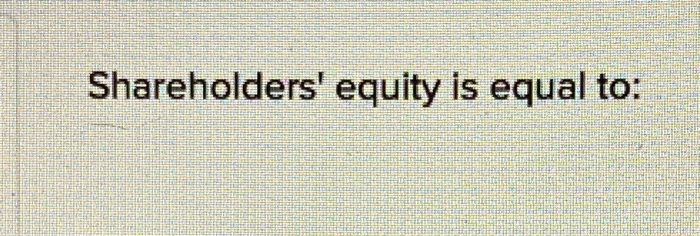  Shareholders' equity is equal to: Problem 3-15 Preparing Standardized Financial Statements