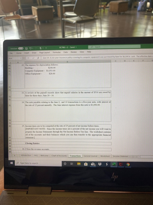 View Help 318 June 14: A one-year insurance policy covering its computer