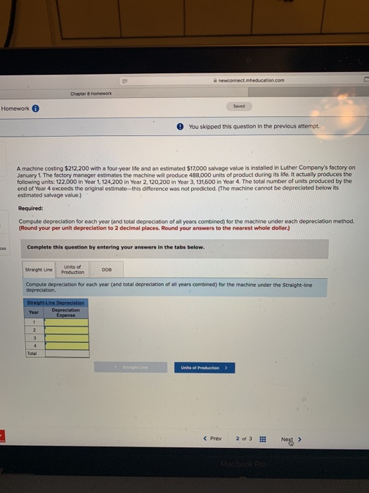  Chapter 8 Homework Homework O You skipped this question in the
