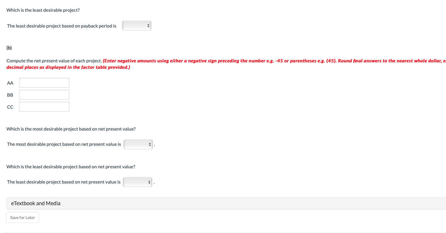 Company is considering three new projects, each requiring an equipment investment of