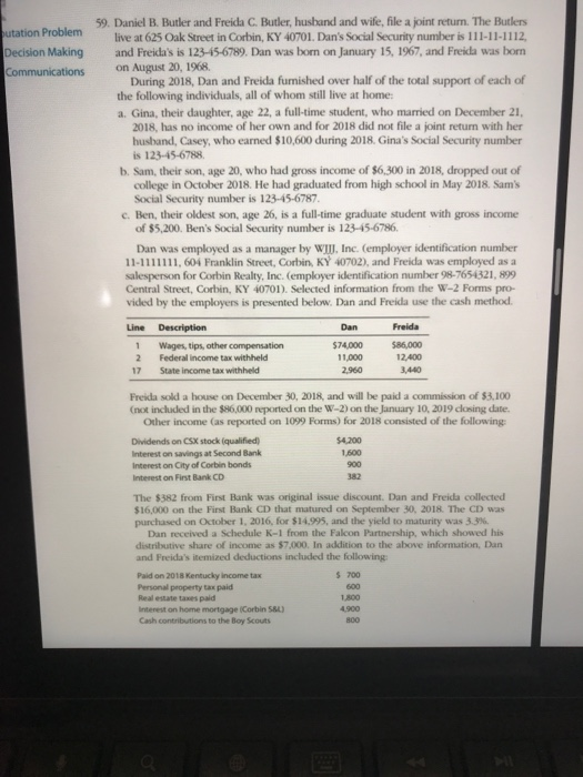  utation Problem Decision Making Communications 59. Daniel B. Butler and Freida
