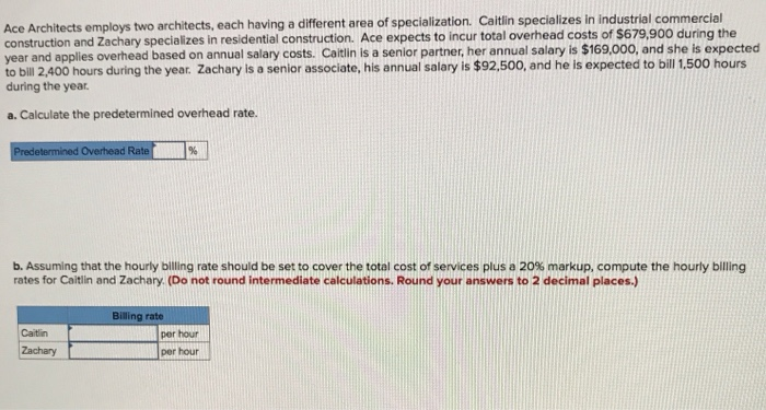  Ace Architects employs two architects, each having a different area of