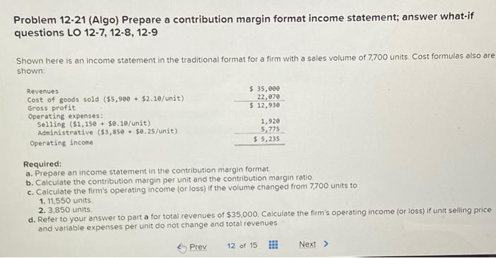 the traditional format for a firm with a sales volume of 7,700
